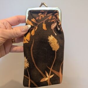 Floral Brown Clutch Bag